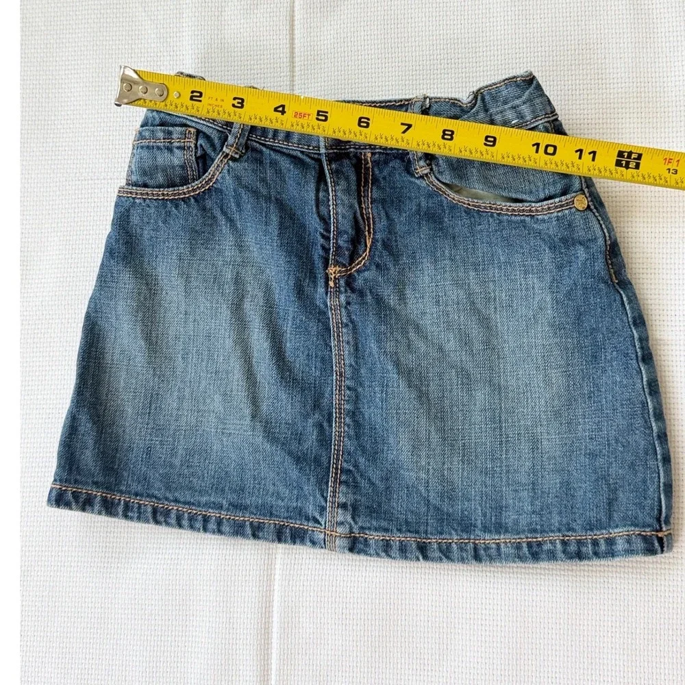 Gymboree Girls Medium Wash Denim Mini Skirt Adjustable‎ Waist Size 6